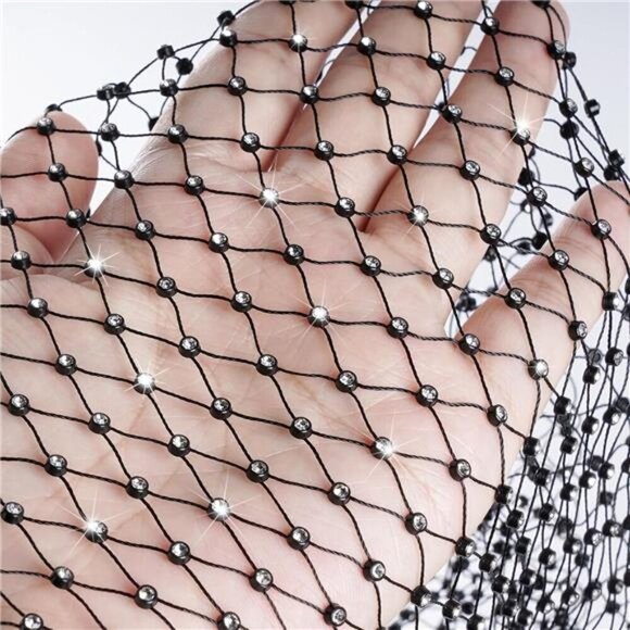 Rhinestone Mesh Headband Head Wrap Head Scarf Hair Scarf Turban Festivals Raves - Picture 5 of 7